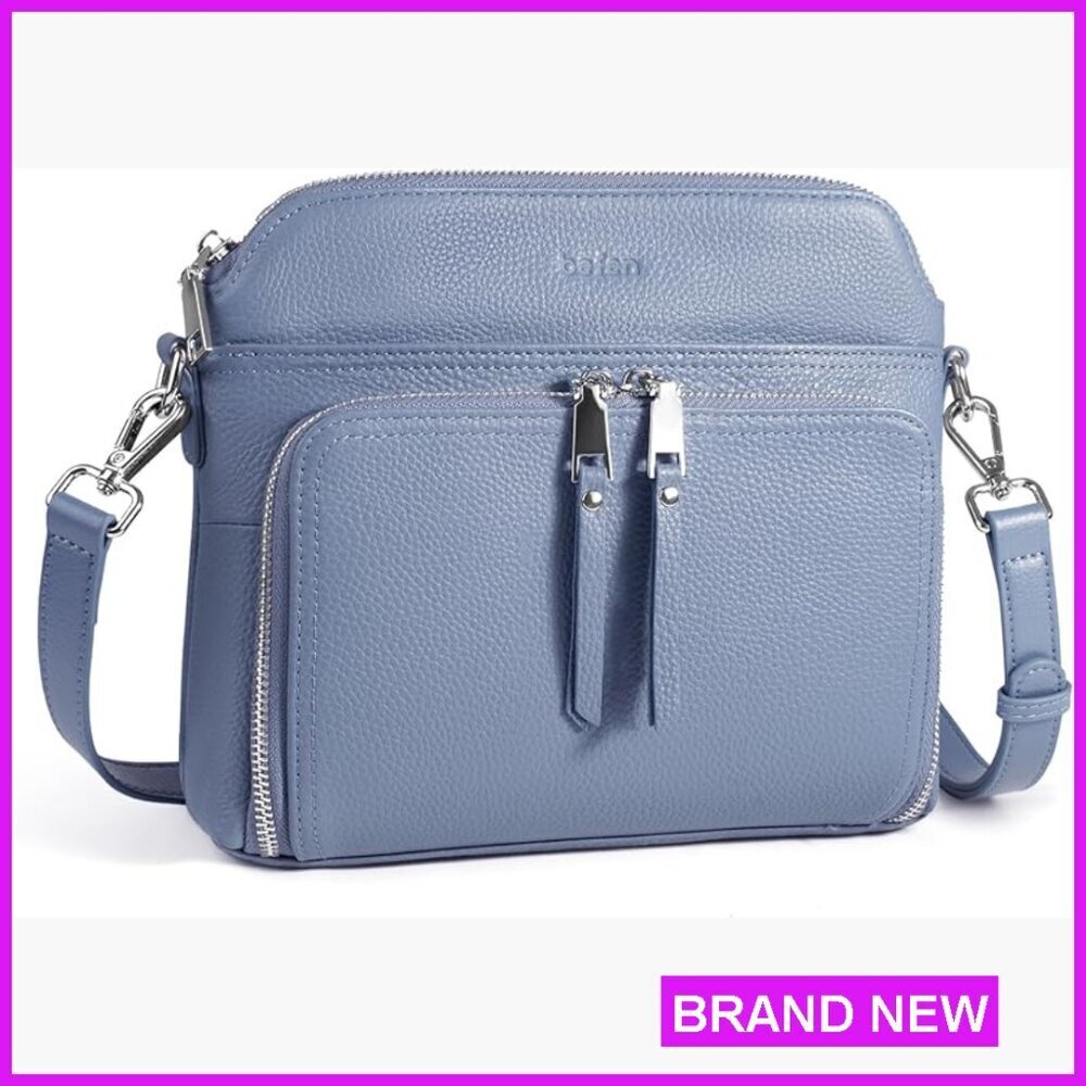 Genuine Leather Crossbody Bag with RFID Wallet Small Chic Minimal Daily Use